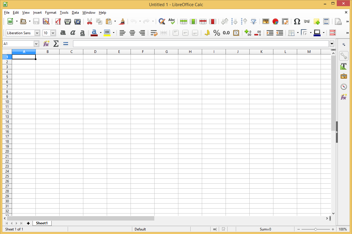 LibreOffice Calc's screenshot