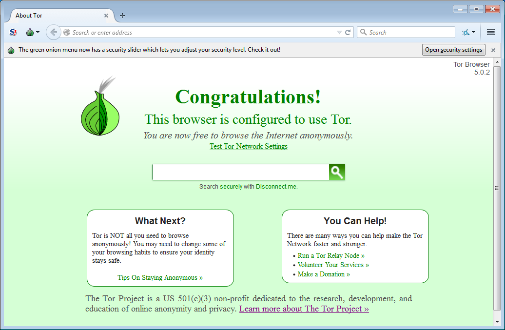 Tor Browser's screenshot